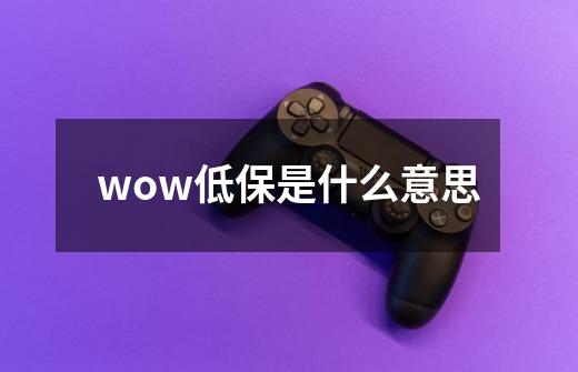 wow低保是什么意思-第1张-游戏信息-龙启网