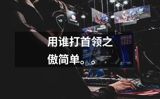 用谁打首领之傲简单。。-第1张-游戏信息-龙启网