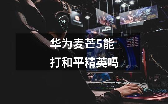 华为麦芒5能打和平精英吗-第1张-游戏信息-龙启网