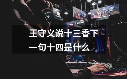 王守义说十三香下一句十四是什么-第1张-游戏信息-龙启网