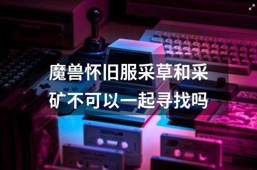 魔兽怀旧服采草和采矿不可以一起寻找吗-第1张-游戏信息-龙启网