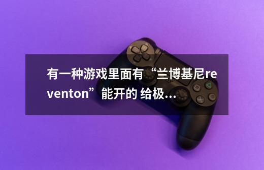 有一种游戏里面有“兰博基尼reventon”能开的 给极品飞车类似 是什么游戏-第1张-游戏信息-龙启网