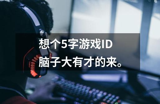 想个5字游戏ID 脑子大有才的来。-第1张-游戏信息-龙启网