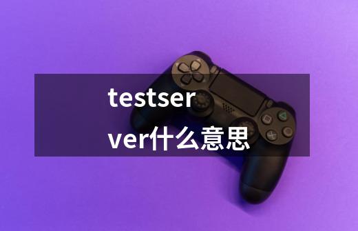 testserver什么意思-第1张-游戏信息-龙启网