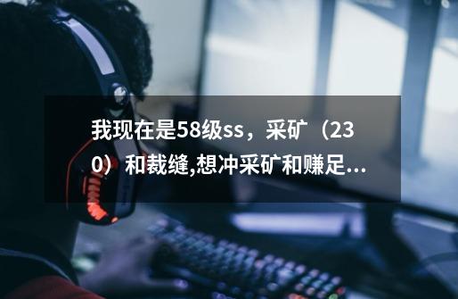 我现在是58级ss,采矿(230)和裁缝,想冲采矿和赚足钱买马或作马任务-第1张-游戏信息-龙启网