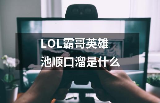 LOL霸哥英雄池顺口溜是什么-第1张-游戏信息-龙启网