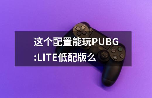 这个配置能玩PUBG:LITE低配版么-第1张-游戏信息-龙启网