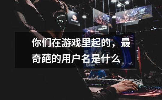 你们在游戏里起的，最奇葩的用户名是什么-第1张-游戏信息-龙启网