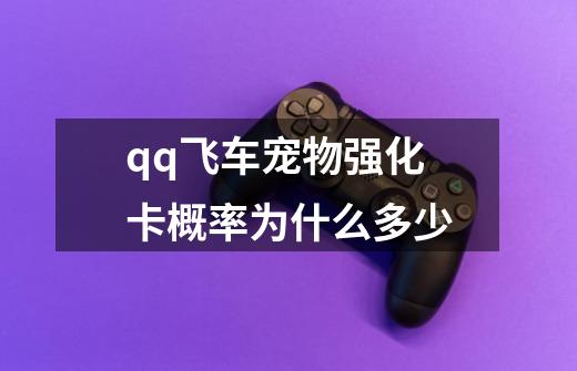 qq飞车宠物强化卡概率为什么多少-第1张-游戏信息-龙启网