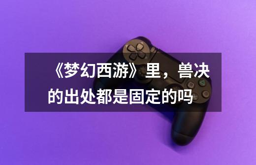 《梦幻西游》里,兽决的出处都是固定的吗-第1张-游戏信息-龙启网