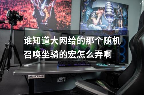 谁知道大网给的那个随机召唤坐骑的宏怎么弄啊-第1张-游戏信息-龙启网