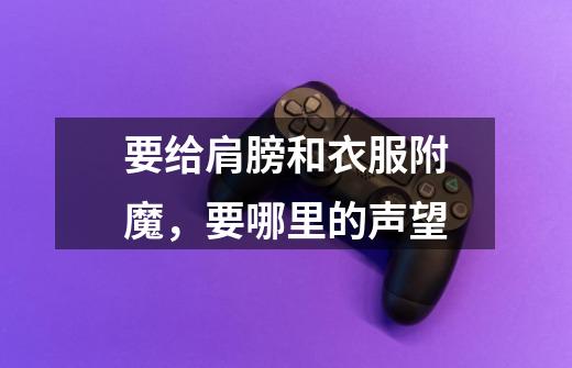 要给肩膀和衣服附魔,要哪里的声望-第1张-游戏信息-龙启网