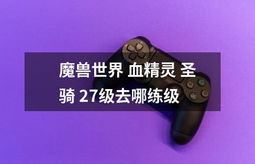 魔兽世界 血精灵 圣骑 27级去哪练级-第1张-游戏信息-龙启网