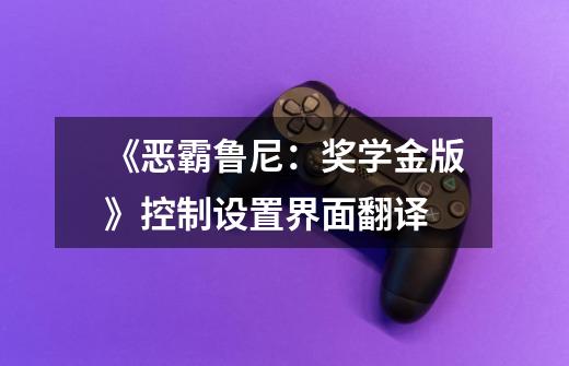 《恶霸鲁尼:奖学金版》控制设置界面翻译-第1张-游戏信息-龙启网
