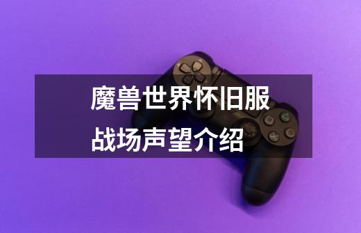 魔兽世界怀旧服战场声望介绍-第1张-游戏信息-龙启网