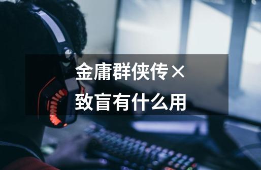 金庸群侠传×致盲有什么用-第1张-游戏信息-龙启网