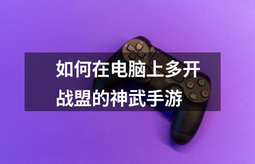 如何在电脑上多开战盟的神武手游-第1张-游戏信息-龙启网