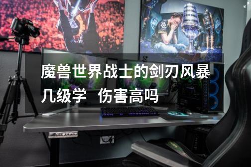魔兽世界战士的剑刃风暴几级学   伤害高吗-第1张-游戏信息-龙启网