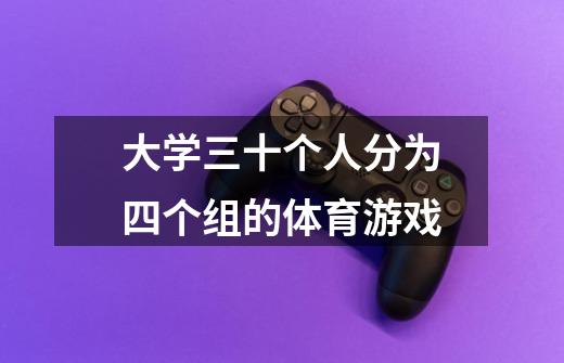 大学三十个人分为四个组的体育游戏-第1张-游戏信息-龙启网