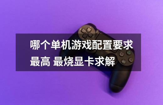 哪个单机游戏配置要求最高 最烧显卡求解-第1张-游戏信息-龙启网