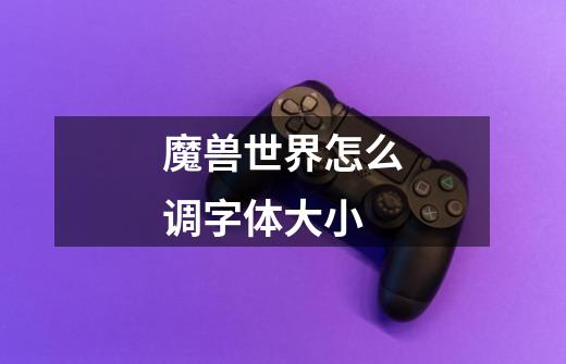 魔兽世界怎么调字体大小-第1张-游戏信息-龙启网