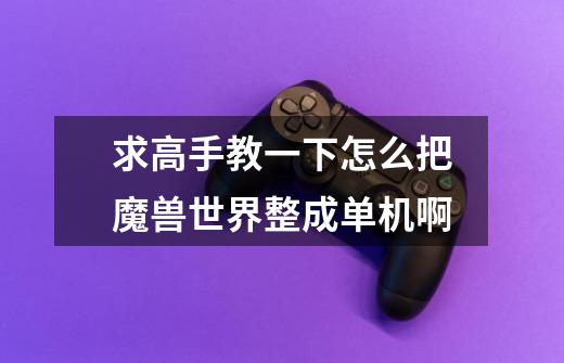 求高手教一下怎么把魔兽世界整成单机啊-第1张-游戏信息-龙启网