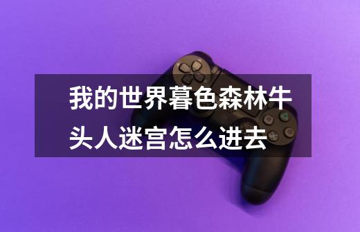 我的世界暮色森林牛头人迷宫怎么进去-第1张-游戏信息-龙启网