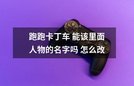 跑跑卡丁车 能该里面人物的名字吗 怎么改-第1张-游戏信息-龙启网