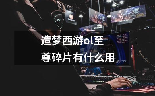 造梦西游ol至尊碎片有什么用-第1张-游戏信息-龙启网
