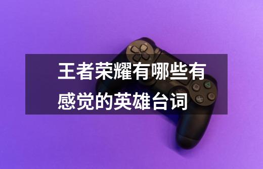 王者荣耀有哪些有感觉的英雄台词-第1张-游戏信息-龙启网