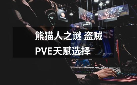 熊猫人之谜 盗贼PVE天赋选择-第1张-游戏信息-龙启网