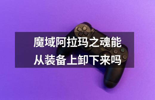 魔域阿拉玛之魂能从装备上卸下来吗-第1张-游戏信息-龙启网