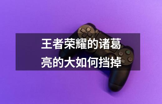 王者荣耀的诸葛亮的大如何挡掉-第1张-游戏信息-龙启网