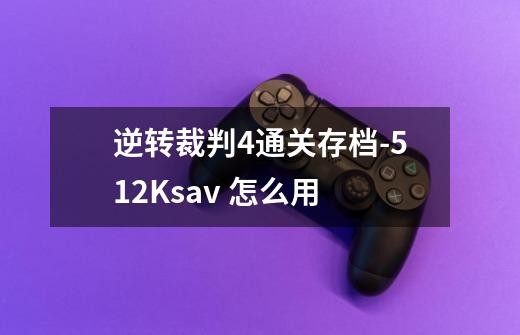 逆转裁判4通关存档-512K.sav 怎么用-第1张-游戏信息-龙启网
