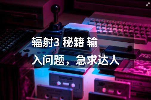 辐射3 秘籍 输入问题,急求达人-第1张-游戏信息-龙启网