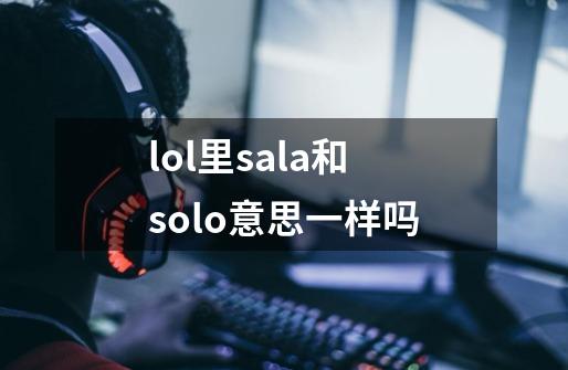 lol里sala和solo意思一样吗-第1张-游戏信息-龙启网