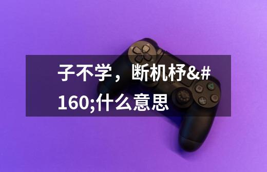 子不学,断机杼 什么意思-第1张-游戏信息-龙启网