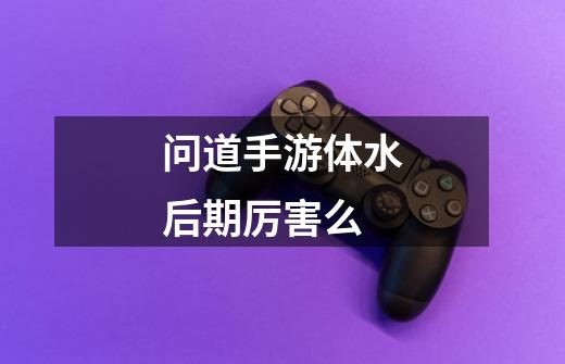 问道手游体水后期厉害么-第1张-游戏信息-龙启网