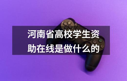 河南省高校学生资助在线是做什么的-第1张-游戏信息-龙启网