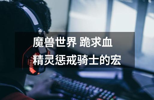 魔兽世界 跪求血精灵惩戒骑士的宏-第1张-游戏信息-龙启网
