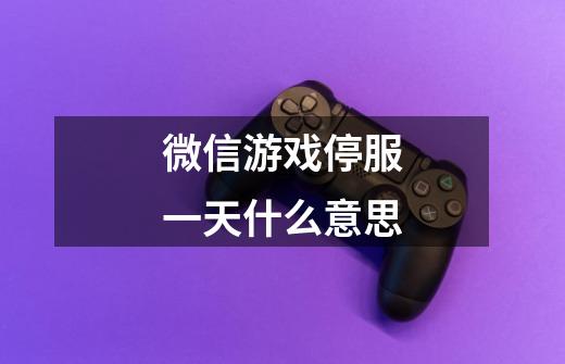 微信游戏停服一天什么意思-第1张-游戏信息-龙启网