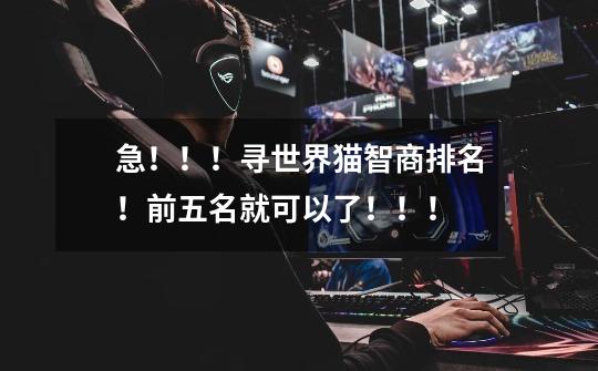 急！！！寻世界猫智商排名！前五名就可以了！！！-第1张-游戏信息-龙启网