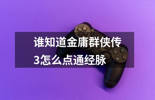谁知道金庸群侠传3怎么点通经脉-第1张-游戏信息-龙启网