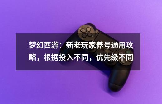 梦幻西游:新老玩家养号通用攻略,根据投入不同,优先级不同-第1张-游戏信息-龙启网