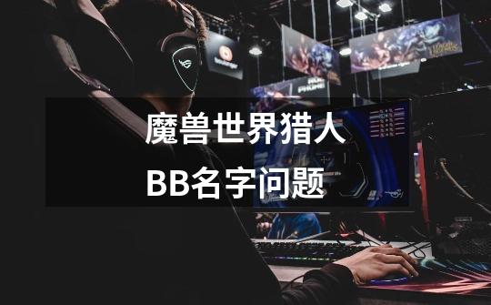 魔兽世界猎人BB名字问题-第1张-游戏信息-龙启网