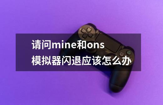 请问mine和ons模拟器闪退应该怎么办-第1张-游戏信息-龙启网