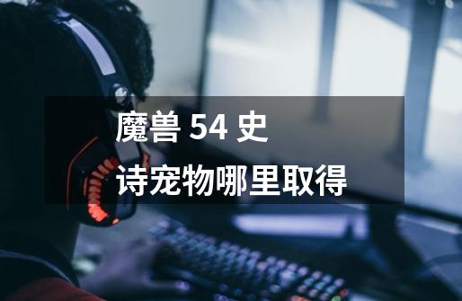 魔兽 54 史诗宠物哪里取得-第1张-游戏信息-龙启网