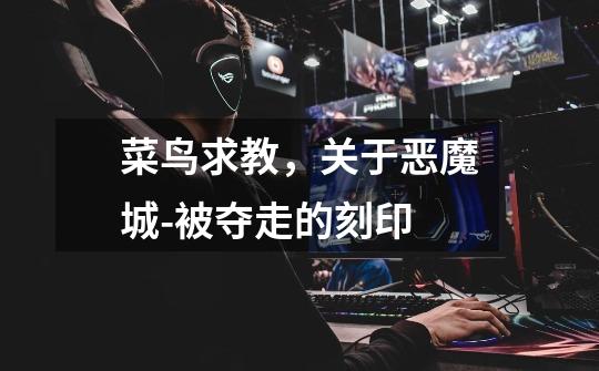 菜鸟求教,关于恶魔城-被夺走的刻印-第1张-游戏信息-龙启网