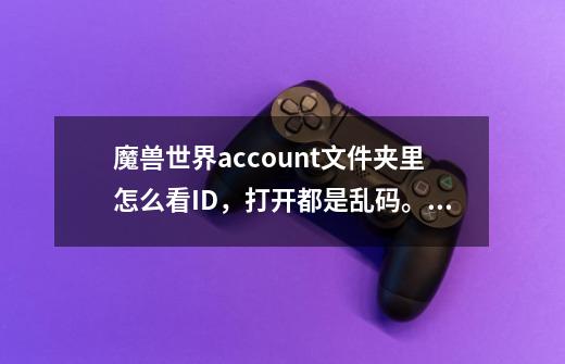 魔兽世界account文件夹里怎么看ID，打开都是乱码。看不到ID呀-第1张-游戏信息-龙启网