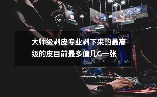 大师级剥皮专业剥下来的最高级的皮目前最多值几G一张-第1张-游戏信息-龙启网